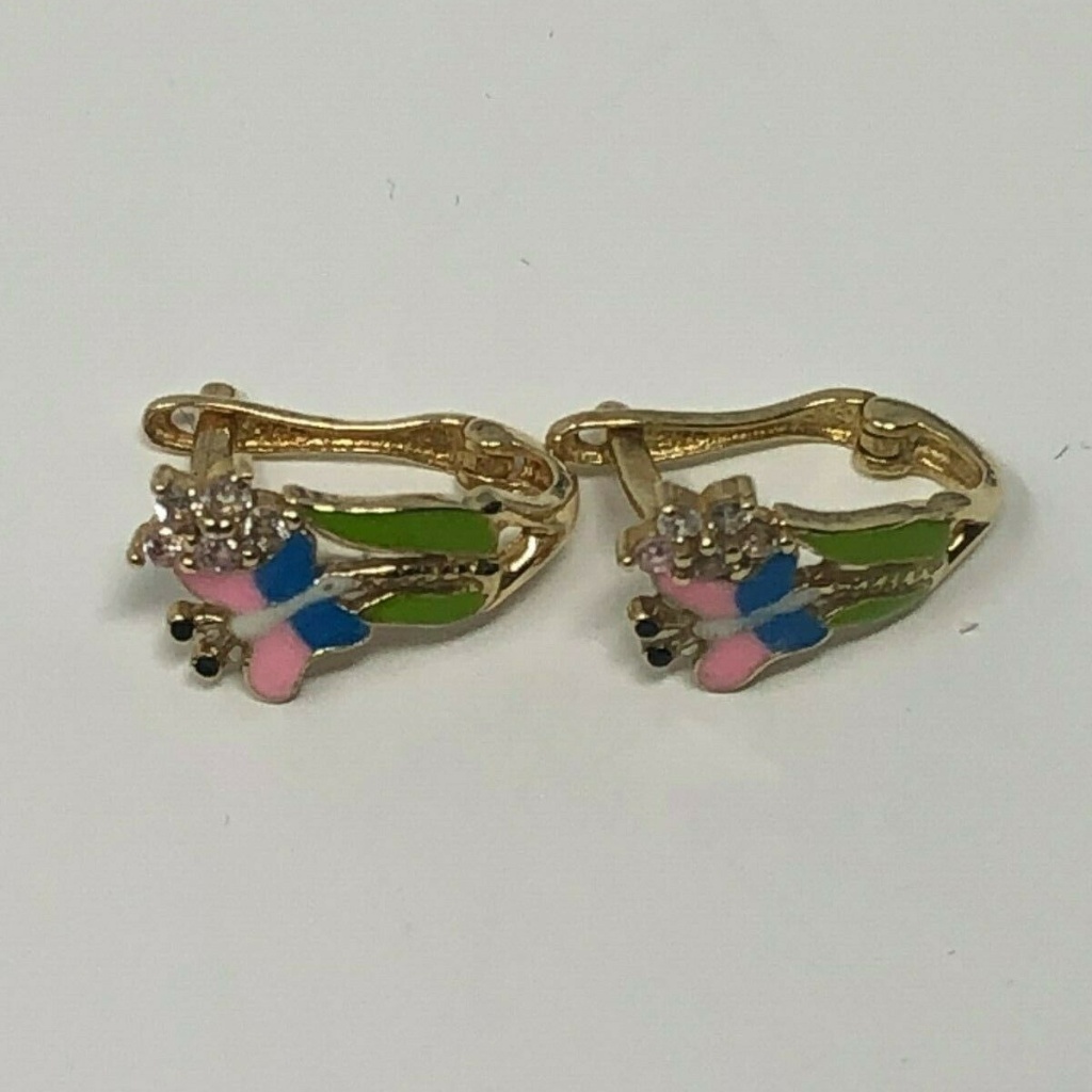 Brand New Girls 14 Karat Gold Handmade Earrings